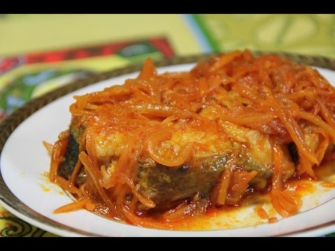 Marinade de goberge à la marinade de carottes et d'oignons - recettes vidéo et étape par étape