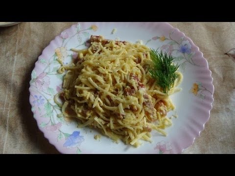 Carbonara pasta - trin for trin opskrifter, saucer, tip