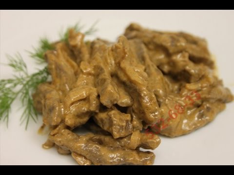 Stroganoff au bœuf et au bœuf de porc - recettes de cuisine avec vidéo