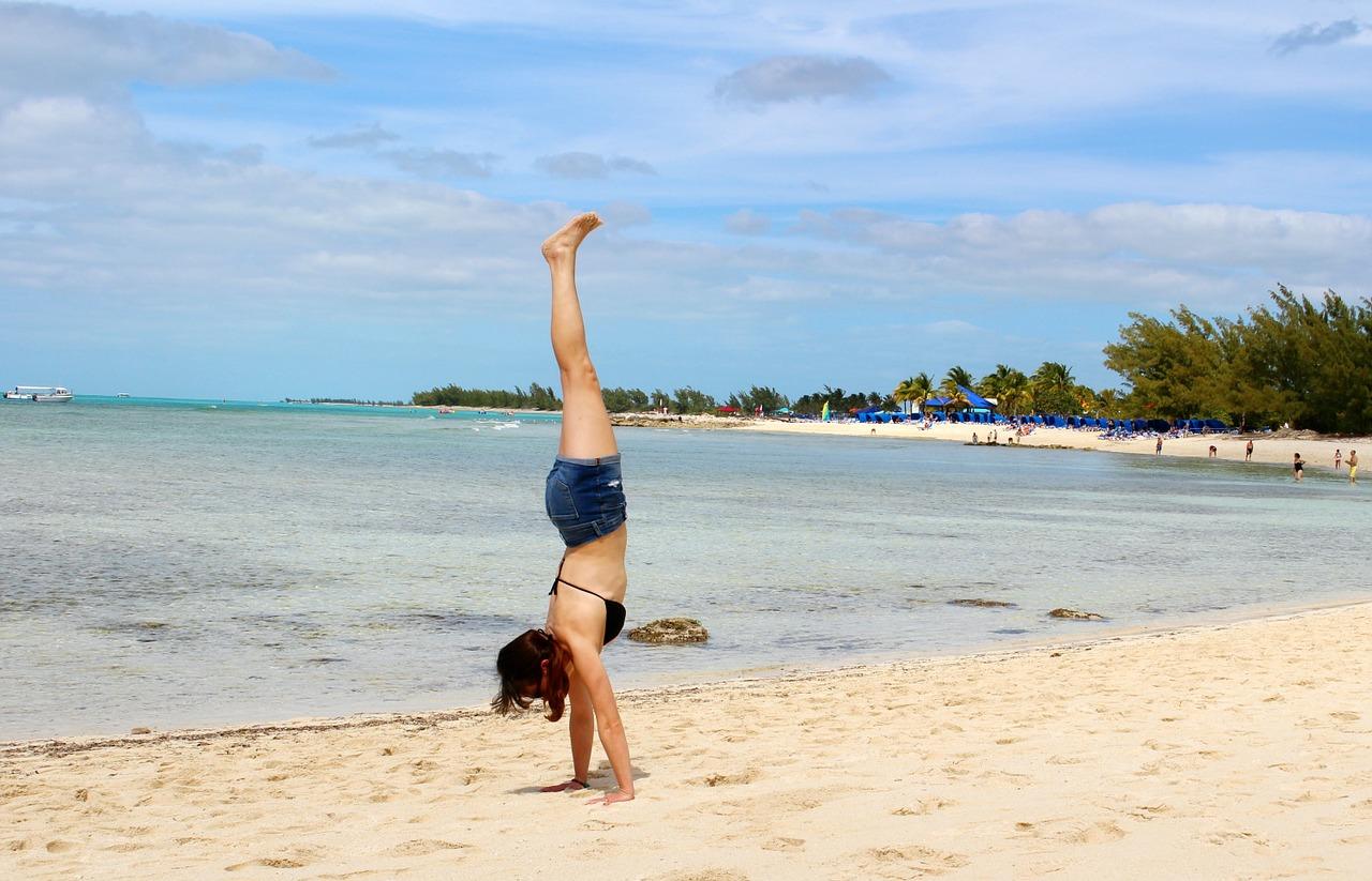 Handstand on the beach