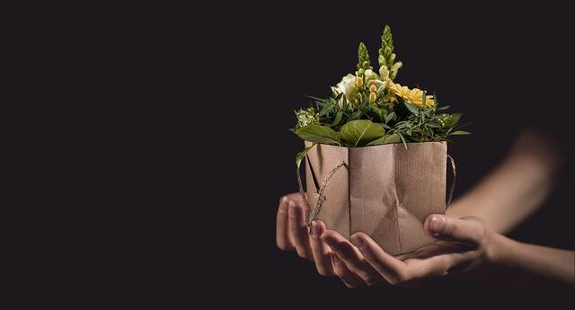 Beautiful basket with flowers