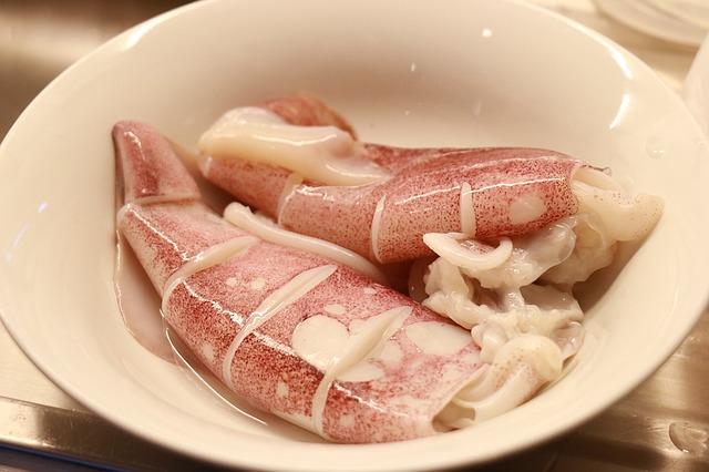 Calmars préparés pour la cuisson