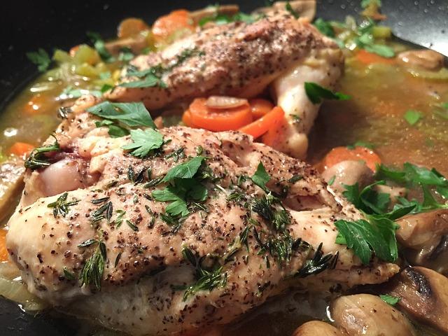 Ragoût de poulet dans une casserole