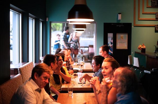 Extroverts in a restaurant