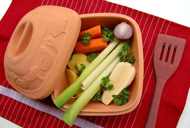 Vegetables in a saucepan for soup