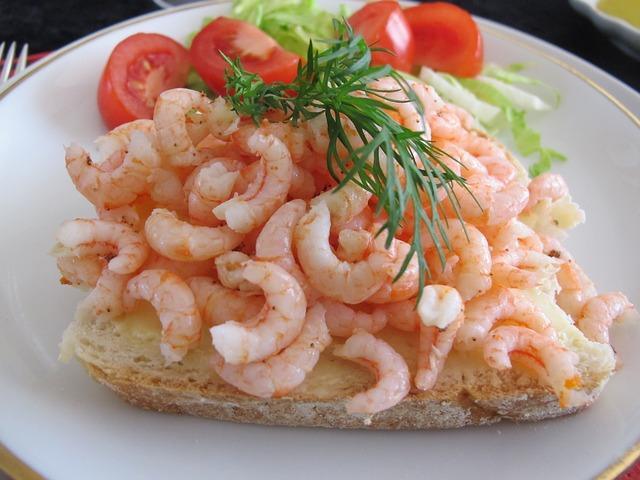 Photo of boiled peeled shrimp