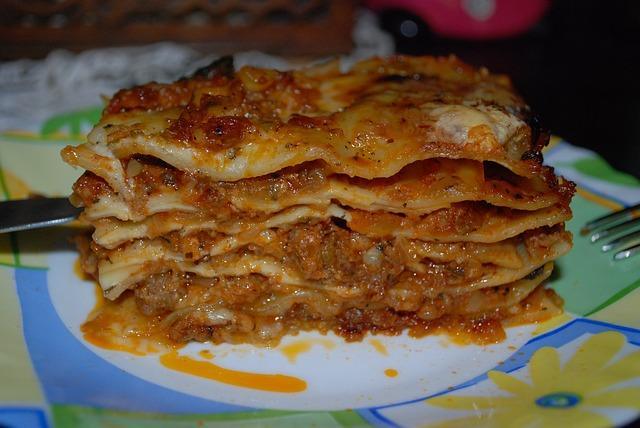 Fotografie klasickej talianskej lasagne