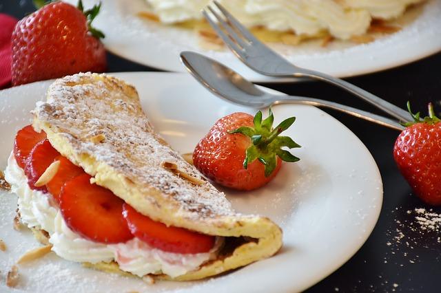 Photo de crêpes à la crème sur le kéfir