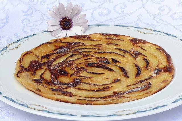 Custard pancake on a plate