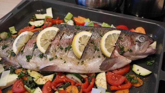 Photo of trout on a baking sheet