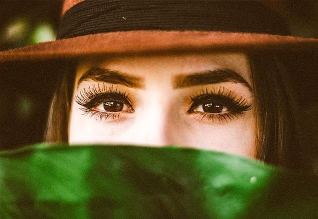 Girl with extended eyelashes