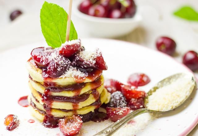 Mineral Pancakes with Cherry