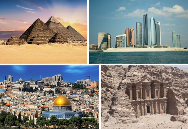 Egypten, UAE, Israel, Jordan