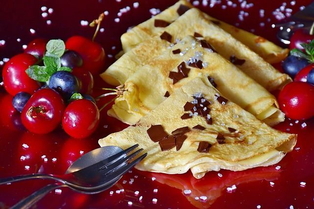 Christmas pancakes with chocolate